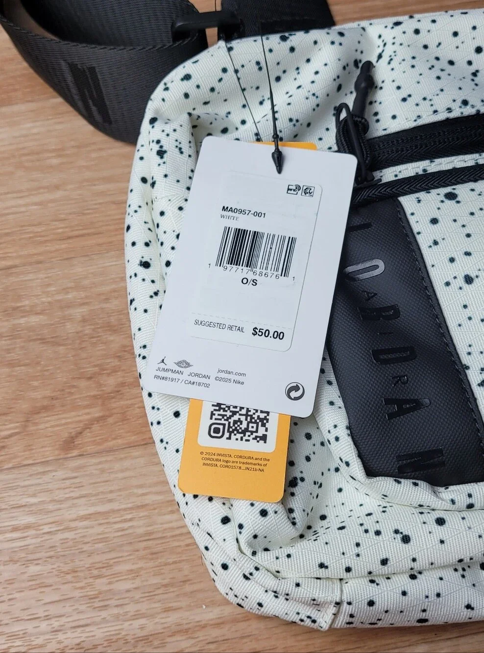 Nike Air Jordan Crossbody Sling Bag Cordura White ~BRAND NEW WITH TAG~